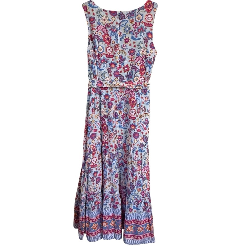 NWT Talbots Charming Floral Belted Voile Mazi Dress size 12 cotton, lined - Picture 5 of 15